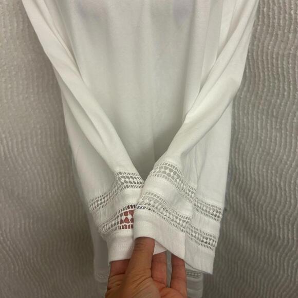 Karen Scott Eyelet Blouse Women’s XL White Lightweight NWT Breezy Summer Top - Picture 2 of 7